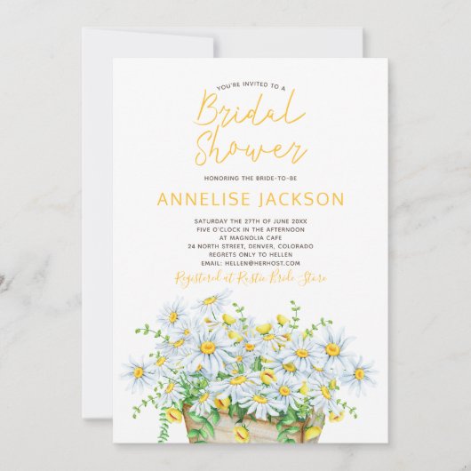 Gänseblümchen Brautparty Einladung (Vorderseite)