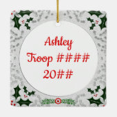 Gänseblümchen-brünette Stechpalme bringt Rahmen in Keramikornament (Rückseite)