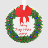 Gänseblümchen-brünetter KieferWreath mit Bogen Ornament (Rückseite)