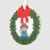 Gänseblümchen-brünetter KieferWreath mit Bogen Ornament (Vorderseite)