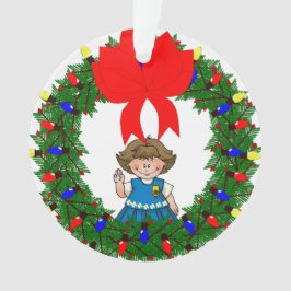 Gänseblümchen-brünetter KieferWreath mit Bogen Ornament