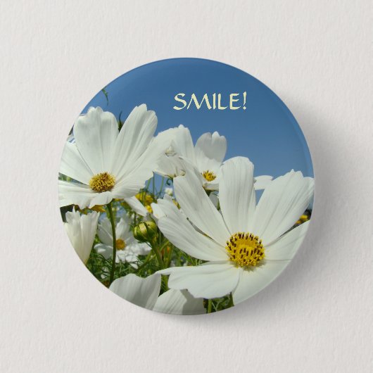 Gänseblümchen Button LÄCHELN! Button Valentinstag (Vorderseite)