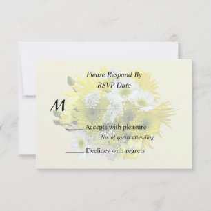Gänseblümchen-, Chrysanthemen- und Queen Annes Lac RSVP Karte