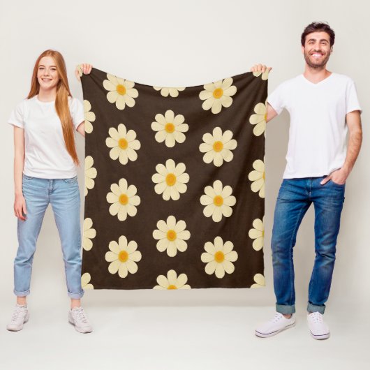 Gänseblümchen Creme- und Gelb-Design Fleecedecke (Beispiel)