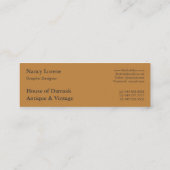 Gänseblümchen-Damast, GEBÜRSTETES METALL Mini Visitenkarte (Rückseite)