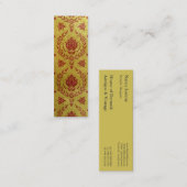 Gänseblümchen-Damast, GEBÜRSTETES METALL Mini Visitenkarte (Vorne/Hinten)