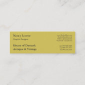 Gänseblümchen-Damast, GEBÜRSTETES METALL Mini Visitenkarte (Rückseite)