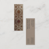 Gänseblümchen-Damast, GEBÜRSTETES METALL Mini Visitenkarte (Vorne/Hinten)