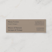 Gänseblümchen-Damast, GEBÜRSTETES METALL Mini Visitenkarte (Rückseite)