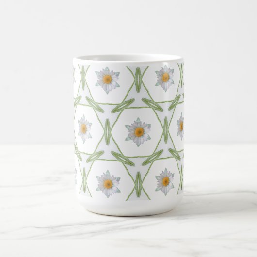 Gänseblümchen-Design - Geometrische Gänseblümchen- Kaffeetasse (Mittel)