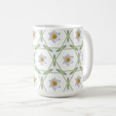 Gänseblümchen-Design - Geometrische Gänseblümchen- Kaffeetasse (VorderseiteRechts)