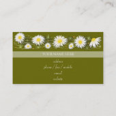 Gänseblümchen-dunkles Hintergrund-Geschäft Visitenkarte (Rückseite)