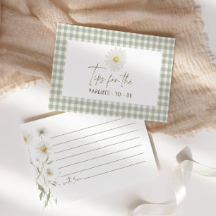Gänseblümchen-Eltern-Tipps-Baby-Shower-Beilage Mitteilungskarte