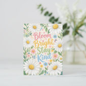 Gänseblümchen: Erblühe hell, bleibe freundlich Postkarte (Stehend Vorderseite)