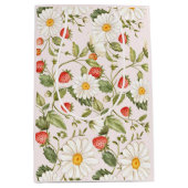 Gänseblümchen-Erdbeer-Blumenmuster Hellrosa Botani Mittlere Geschenktüte (Vorderseite)