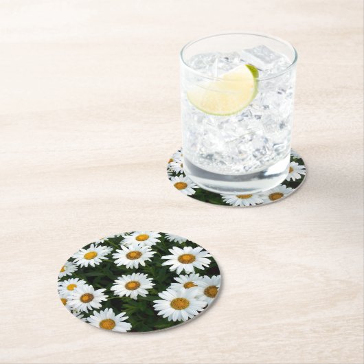 Gänseblümchen-Feld-Papier-Untersetzer Runder Pappuntersetzer (Vor Ort)