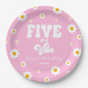Gänseblümchen Five Is A Vibe 5. Geburtstagsfeier Pappteller