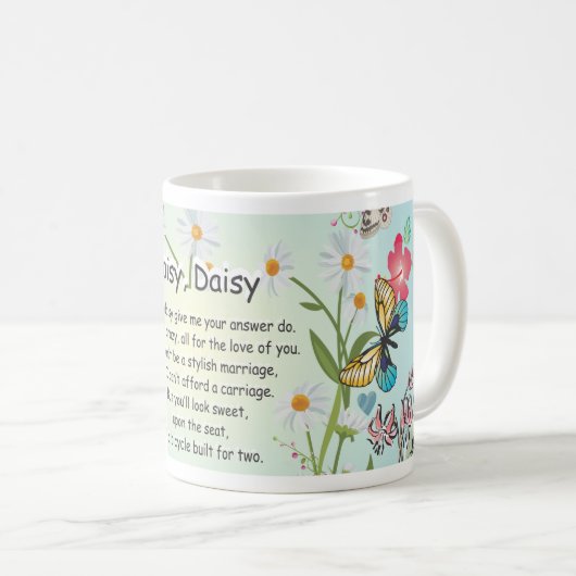 Gänseblümchen, Gänseblümchen, geben mich, den die Kaffeetasse (VorderseiteRechts)