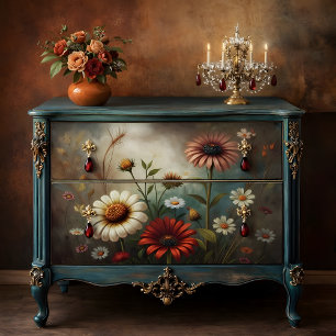 Gänseblümchen-Garten bei Dämmerung - Decoupage Seidenpapier
