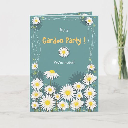 Gänseblümchen-Garten-Geburtstags-Party Einladung 2 (Vorderseite)