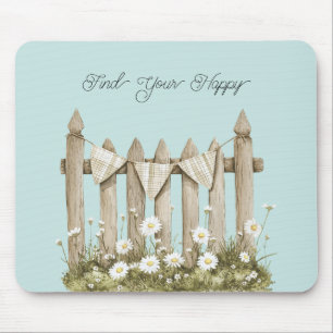 Gänseblümchen-Garten-Zaun Mousepad