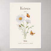 Gänseblümchen-Geburtsmonats-Blumenposter Poster (Vorne)