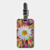 Gänseblümchen-Gepäckanhänger mit Lederband Gepäckanhänger (Vorderseite vertikal)