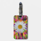 Gänseblümchen-Gepäckanhänger mit Lederband Gepäckanhänger (Rückseite vertikal)