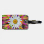 Gänseblümchen-Gepäckanhänger mit Lederband Gepäckanhänger (Rückseite horizontal)