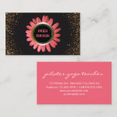 Gänseblümchen-GoldGlitzer-Schwarzes des Visitenkarte (Vorne/Hinten)