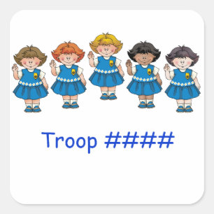 Gänseblümchen-Gruppe Quadratischer Aufkleber