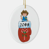 Gänseblümchen-Handschuh brünett Keramik Ornament (Rechts)