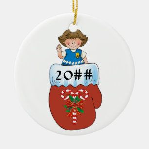 Gänseblümchen-Handschuh brünett Keramik Ornament