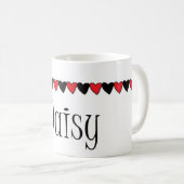 Gänseblümchen-Herz-Name Kaffeetasse (VorderseiteRechts)