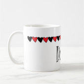 Gänseblümchen-Herz-Name Kaffeetasse (Links)