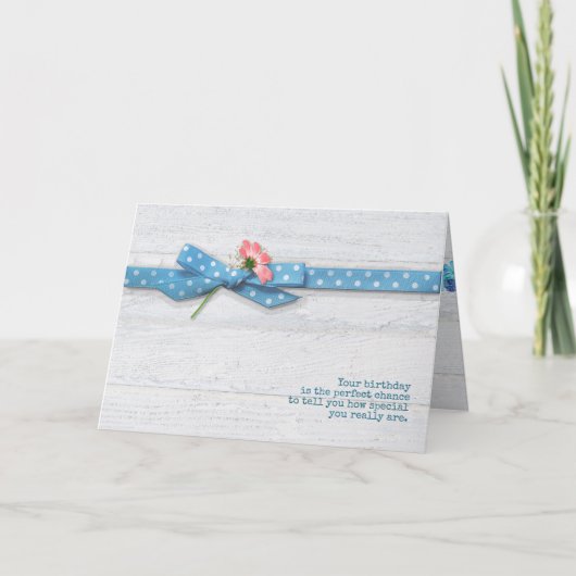 Gänseblümchen im Tupfenband für Schwester Karte (Vorderseite)