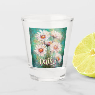 Gänseblümchen Impressionistisches Florales Türkis Schnapsglas