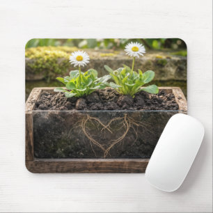 Gänseblümchen in einem Blumenkasten Mousepad