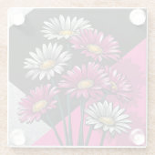 Gänseblümchen in Rosa und Weiß Glasuntersetzer (Rückseite)