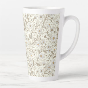 Gänseblümchen in weiß und braun auf cremeweiß milchtasse