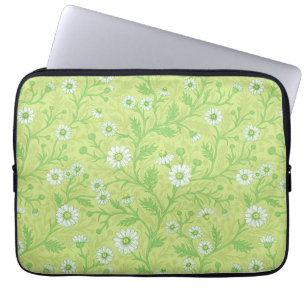 Gänseblümchen in weiß und grün auf honigmelonengrü laptopschutzhülle
