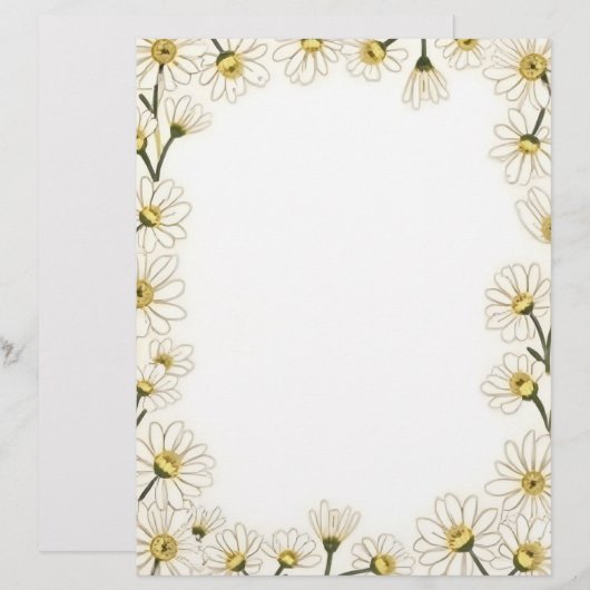 Gänseblümchen-Ketten Schreibwarenpapier Briefbogen (Vorne/Hinten)