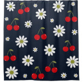 Gänseblümchen & Kirschen Duschvorhang (Vorderseite)