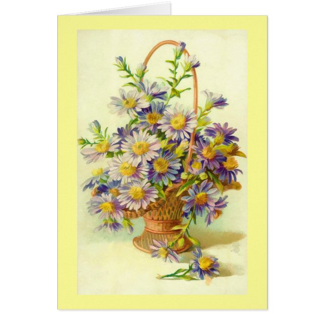 Gänseblümchen-Korb-Karte (Vorne)