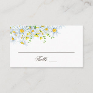 Gänseblümchen. Landblumen. Aquarell-Blumenhochzeit Platzkarte