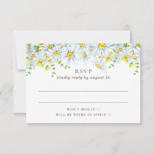 Gänseblümchen. Landblumen. Garten Blumenhochzeit RSVP Karte