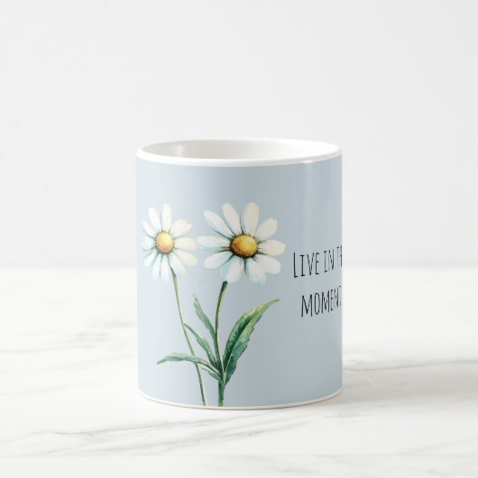 Gänseblümchen leben im Moment Kaffeetasse (Mittel)