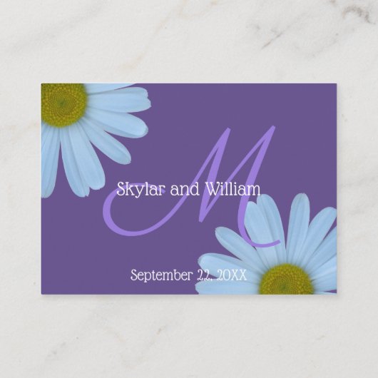 Gänseblümchen-lila Begleitkarte (Rückseite)