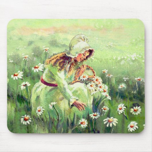 GÄNSEBLÜMCHEN-MÄDCHEN durch SHARON SHARPE Mousepad (Vorne)