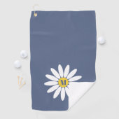 Gänseblümchen mit Anfangsbuchstabe Blau Golfhandtuch (Insitu)